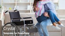  Presentation with doctor taking care of family - Theme enhanced with young-family-taking-care background and a dark gray colored foreground