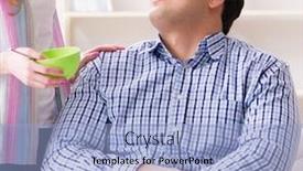  Presentation with doctor taking care of family - Beautiful slides featuring young-family-taking-care backdrop and a light blue colored foreground