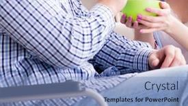  Presentation with doctor taking care of family - Presentation theme consisting of young-family-taking-care background and a light blue colored foreground