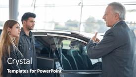  Presentation with family talking - PPT layouts consisting of young-family-talking background and a ocean colored foreground