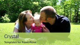  Presentation with baby doctor and family - Audience pleasing presentation theme consisting of technology family - man relaxing at home watching backdrop and a coral colored foreground
