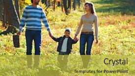  Presentation with young children - Theme consisting of young family walking background and a yellow colored foreground