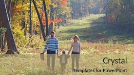  Presentation with young children - Presentation enhanced with young family walking background and a  colored foreground