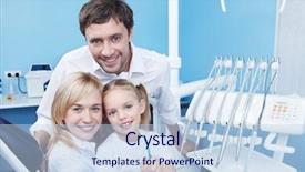  Presentation with dentistry - Presentation having young family with a child background and a light blue colored foreground