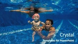  Presentation with family photo - Amazing slide set having young family with active baby backdrop and a ocean colored foreground