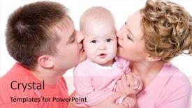  Presentation with mom baby - Slide deck featuring young family with beautiful baby background and a  colored foreground