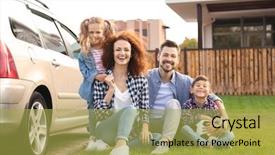  Presentation with young children - Amazing theme having young family with children near backdrop and a yellow colored foreground