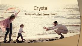  Presentation with farm for kids - PPT layouts with young family with kids resting background and a cream colored foreground