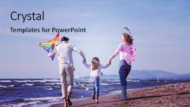  Presentation with kids brains - Beautiful theme featuring young family with kids resting backdrop and a light blue colored foreground