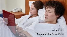  Presentation with work family - Slide set with young-family-with-laptop background and a lemonade colored foreground