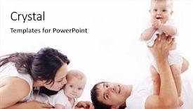  Presentation with young children - Theme enhanced with young family with little children background and a white colored foreground