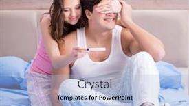  Presentation with pregnancy - PPT layouts having young-family-with-pregnancy-test background and a light blue colored foreground