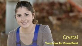  Presentation with hen - Colorful slides enhanced with young-farmer-apprentice-helping backdrop and a tawny brown colored foreground
