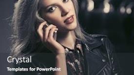  Presentation with bob hairstyle - Amazing slide set having young fashion blond woman talking on mobile phone in night city street stylish female model with bob hairstyle in black leather jacket backdrop and a dark gray colored foreground