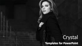  Presentation with fashion handbag - Beautiful PPT layouts featuring young-fashion-blonde-business-woman backdrop and a black colored foreground