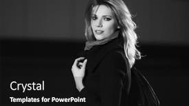  Presentation with fashion handbag - Theme consisting of young-fashion-blonde-business-woman background and a black colored foreground