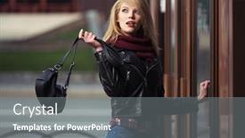 Presentation with fashion handbag - Amazing PPT layouts having young-fashion-blonde-woman backdrop and a gray colored foreground