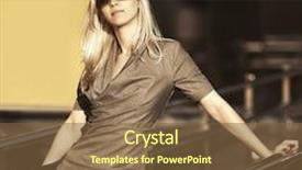  Presentation with fashion handbag - Presentation theme featuring young fashion business woman with handbag on the steps against office windows background and a tawny brown colored foreground