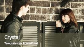  Presentation with love nation - Presentation design consisting of young fashion couple in love background and a tawny brown colored foreground