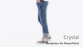  Presentation with fashion shoes - Slides featuring young-fashion-man-s-legs background and a white colored foreground