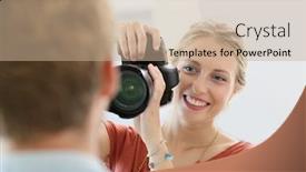  Presentation with shooting - Presentation with young fashion photographer shooting in studio background and a coral colored foreground