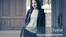  Presentation with black light - Slide deck consisting of young-fashion-woman-on-city background and a ocean colored foreground