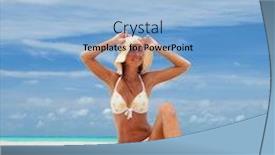  Presentation with crystal blue - Presentation design consisting of happy lifestyle white sand blue background and a light blue colored foreground