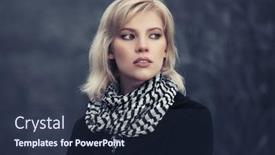  Presentation with black female - PPT theme with young-fashion-woman-walking-outdoor background and a tawny brown colored foreground