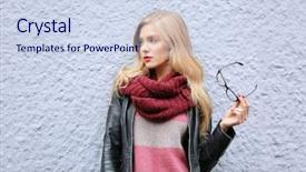  Presentation with concrete pouring during commercial concreting - Amazing slide deck having young fashion woman with glasses backdrop and a  colored foreground