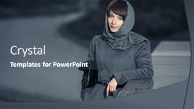  Presentation with fashion handbag - Presentation theme consisting of young-fashion-woman-with-handbag background and a dark gray colored foreground