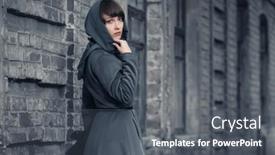  Presentation with fashion handbag - Amazing theme having young-fashion-woman-with-handbag backdrop and a dark gray colored foreground