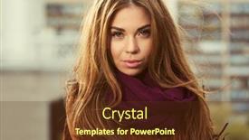  Presentation with brown leather - Slide deck with young-fashion-woman-with-long background and a tawny brown colored foreground