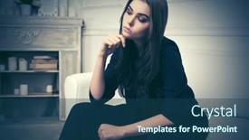  Presentation with black female - Presentation theme with young-fashion-woman-with-long background and a ocean colored foreground