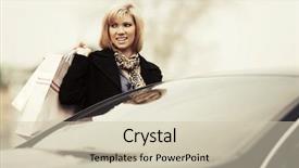  Presentation with car parking - Slide deck enhanced with young-fashion-woman-with-shopping background and a  colored foreground