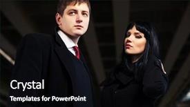  Presentation with road intersection - Amazing presentation design having young fashionable couple under highway backdrop and a black colored foreground