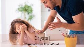  Presentation with father - Beautiful slide set featuring young-father-and-little-girl backdrop and a coral colored foreground