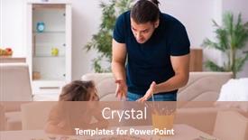  Presentation with father - Beautiful theme featuring young-father-and-little-girl backdrop and a coral colored foreground