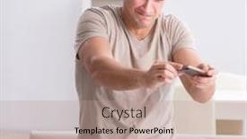  Presentation with crying baby - Cool new theme with young father dad frustrated at crying baby backdrop and a coral colored foreground