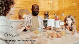  Presentation with father son hands - Presentation enhanced with young-father-pronouncing-pray-before background and a coral colored foreground