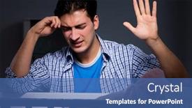  Presentation with baby crying - Amazing presentation theme having young father under stress due to baby crying at night backdrop and a ocean colored foreground