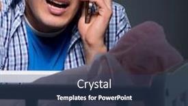  Presentation with baby crying - PPT theme with young-father-under-stress-due background and a ocean colored foreground