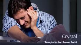  Presentation with baby crying - Colorful slide set enhanced with young-father-under-stress-due backdrop and a tawny brown colored foreground