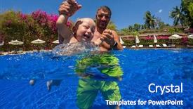  Presentation with family medical leave act - PPT theme enhanced with young father with active baby background and a ocean colored foreground