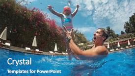  Presentation with family medical leave act - Amazing slide deck having young father with active baby backdrop and a teal colored foreground