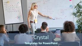  Presentation with female - Presentation theme consisting of young-female-blonde-caucasian-businesswoman background and a ocean colored foreground