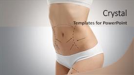  Presentation with body - Theme enhanced with young female body with marks background and a coral colored foreground