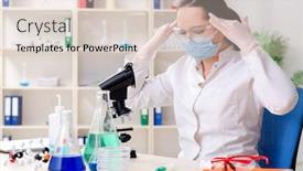  Presentation with chemist - Beautiful slides featuring young female chemist working in the lab backdrop and a lemonade colored foreground