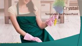  Presentation with contractor - PPT layouts featuring young-female-contractor-doing-housework background and a  colored foreground