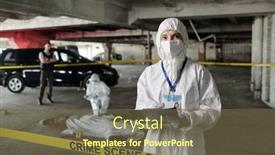  Presentation with crime scene - Presentation theme having young-female-crime-scene-investigator background and a tawny brown colored foreground