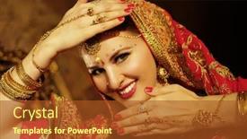  Presentation with indian traditional - Presentation having young-female-dancer-dressed background and a tawny brown colored foreground